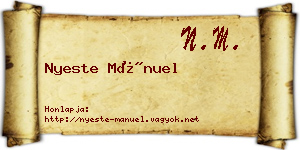 Nyeste Mánuel névjegykártya